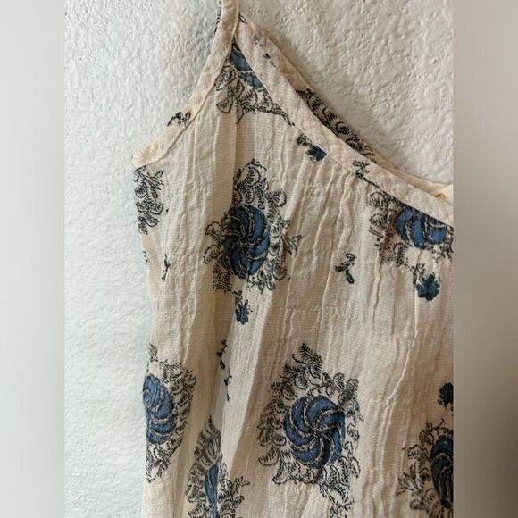 Pietsie Slip Floral Gauze Mini Boho Peasants Dress Size S Costal Beach - Picture 6 of 7